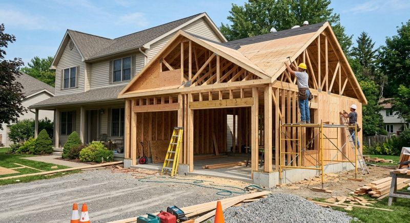 Two Story Garage Construction in Katy, TX